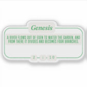 Genese 2:10 aufkleber (Vorderseite)