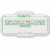 Genese 2:11 aufkleber (Vorderseite)