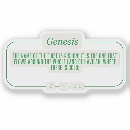 Genese 2:11 aufkleber (Vorderseite)