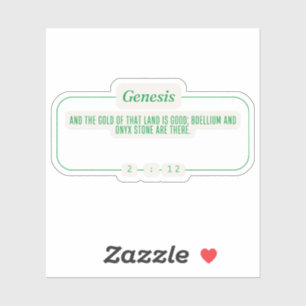 Genese 2:12 aufkleber