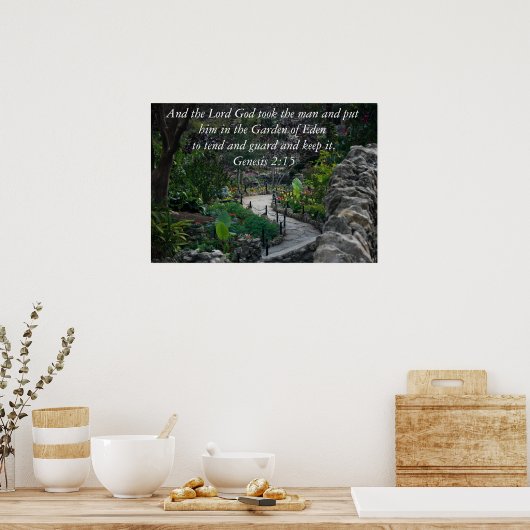 Genese 2:15 poster (Küche)