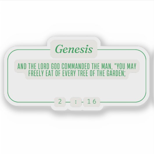 Genese 2:16 aufkleber (Vorderseite)