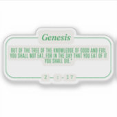 Genese 2:17 aufkleber (Vorderseite)