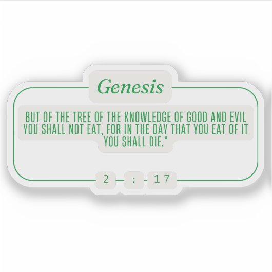 Genese 2:17 aufkleber (Vorderseite)