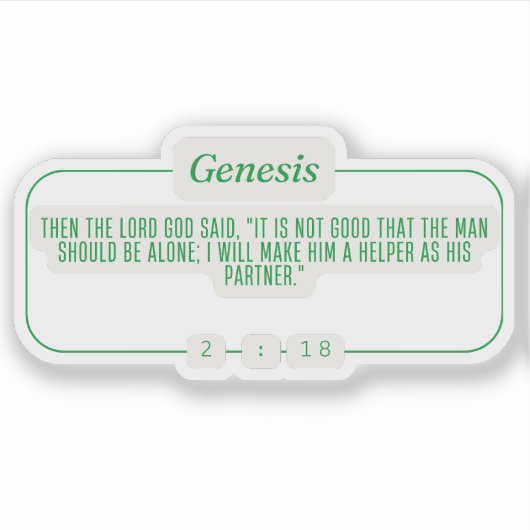 Genese 2:18 aufkleber (Vorderseite)