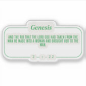 Genese 2:22 aufkleber (Vorderseite)