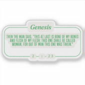 Genese 2:23 aufkleber (Vorderseite)