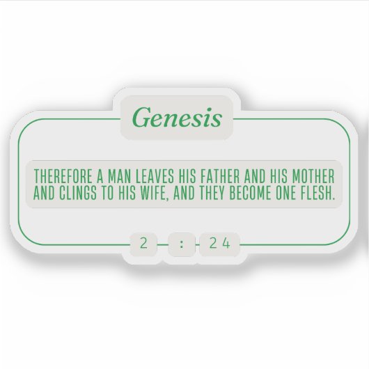 Genese 2:24 aufkleber (Vorderseite)