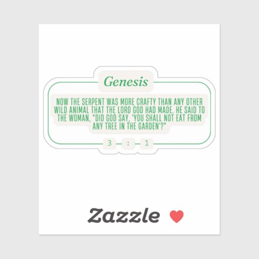 Genese 3:1 aufkleber (Blatt)