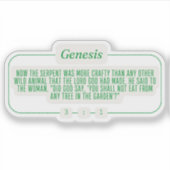 Genese 3:1 aufkleber (Vorderseite)
