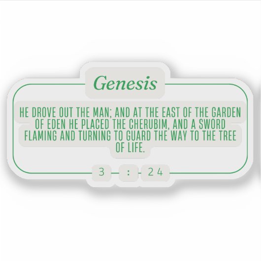 Genese 3:24 aufkleber (Vorderseite)