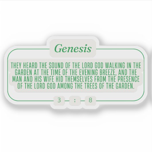 Genese 3:8 aufkleber (Vorderseite)