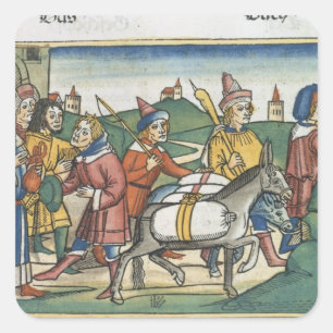 Genese 42 25-28 Joseph schickt seinen Brüdern Quadratischer Aufkleber