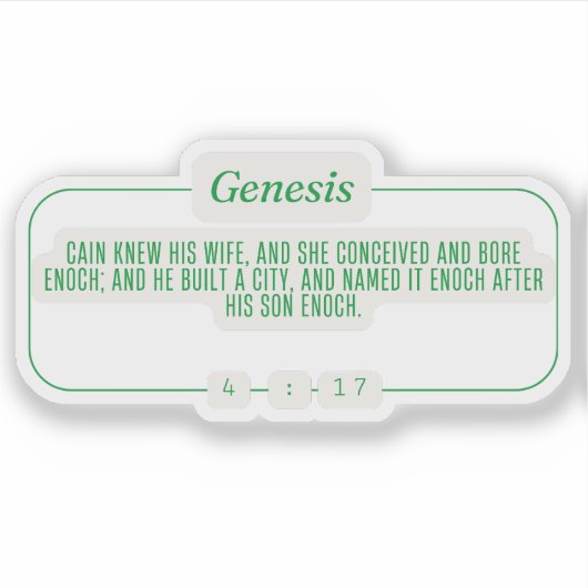 Genese 4:17 aufkleber (Vorderseite)