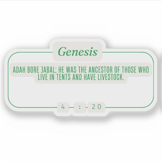 Genese 4:20 aufkleber (Vorderseite)
