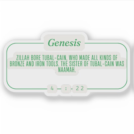 Genese 4:22 aufkleber (Vorderseite)