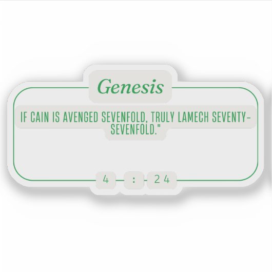 Genese 4:24 aufkleber (Vorderseite)