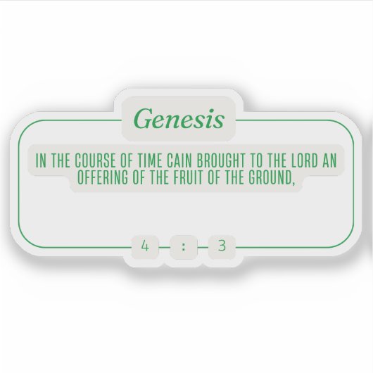 Genese 4:3 aufkleber (Vorderseite)