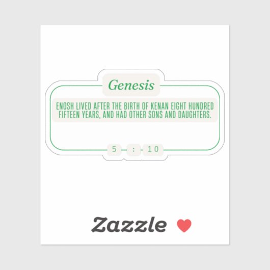 Genese 5:10 aufkleber (Blatt)