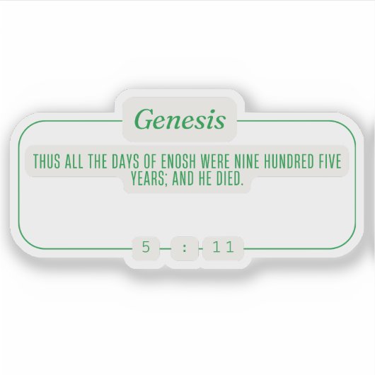 Genese 5:11 aufkleber (Vorderseite)