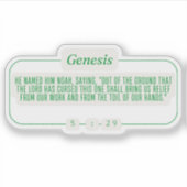 Genese 5:29 aufkleber (Vorderseite)