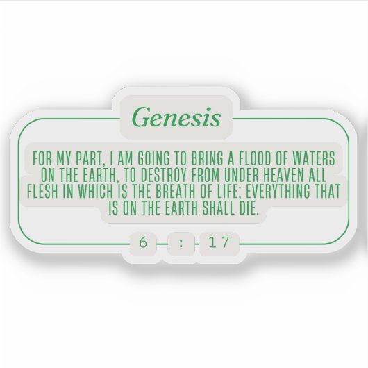 Genese 6:17 aufkleber (Vorderseite)