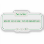 Genese 6:22 aufkleber (Vorderseite)