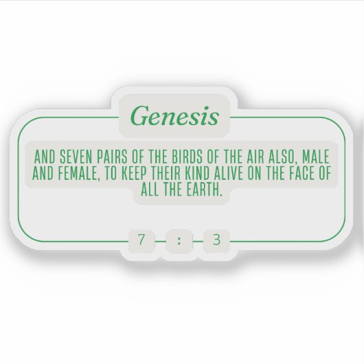 Genese 7:3 aufkleber (Vorderseite)