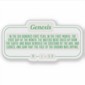 Genese 8:13 aufkleber (Vorderseite)