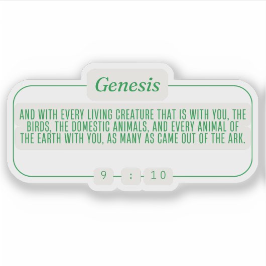 Genese 9:10 aufkleber (Vorderseite)