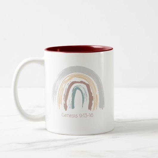 Genese 9:13-16, Regenbogen Zweifarbige Tasse (Links)