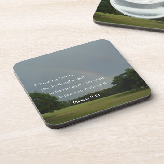 Genese 9:13 Rainbow Untersetzer Set (Linke Seite)