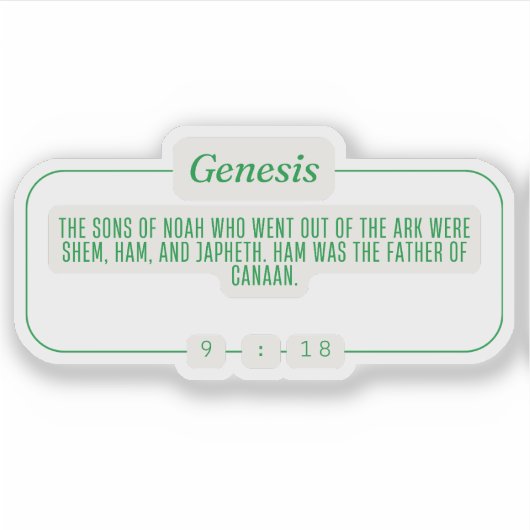 Genese 9:18 aufkleber (Vorderseite)