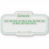 Genese 9:19 aufkleber (Vorderseite)