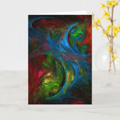 Genese-blaue abstrakte Kunst-Gruß-Karte Karte (Gelbe Blume)