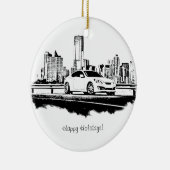 Genese-Coupéseite geschossener schwarzer Keramik Ornament (Rechts)