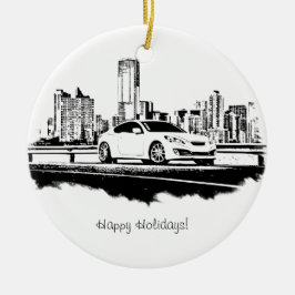 Genese-Coupéseite geschossener schwarzer Keramikornament