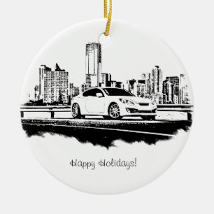 Genese-Coupéseite geschossener schwarzer Keramikornament