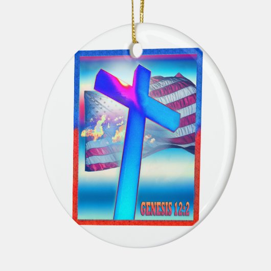 Genese-Flagge Keramik Ornament (Links)