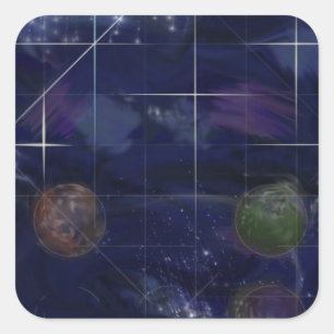 Genese-Tag 4: Sterne 2014 Quadratischer Aufkleber