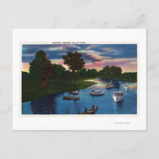 Genesee Valley Park Bootszene Postkarte (Vorderseite)