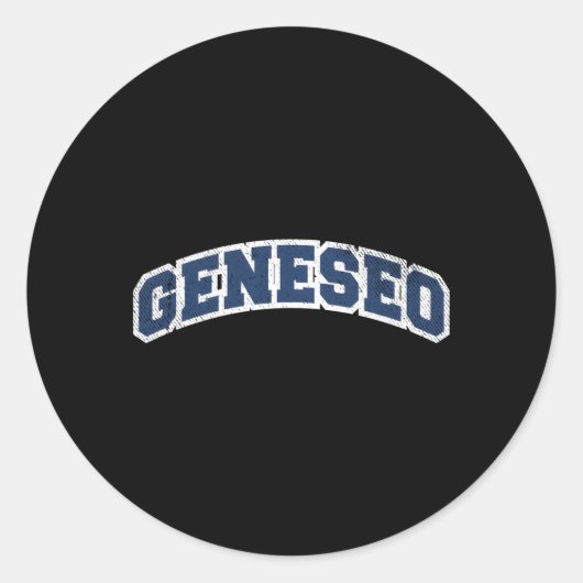 Geneseo New York Varsity Style Runder Aufkleber (Vorderseite)