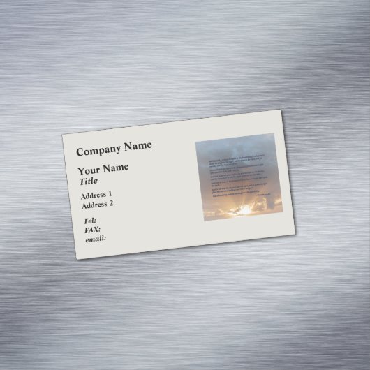 Genesis 1:14-19 ... Gelassen Lichter Magnetische Visitenkarte (Beispiel)