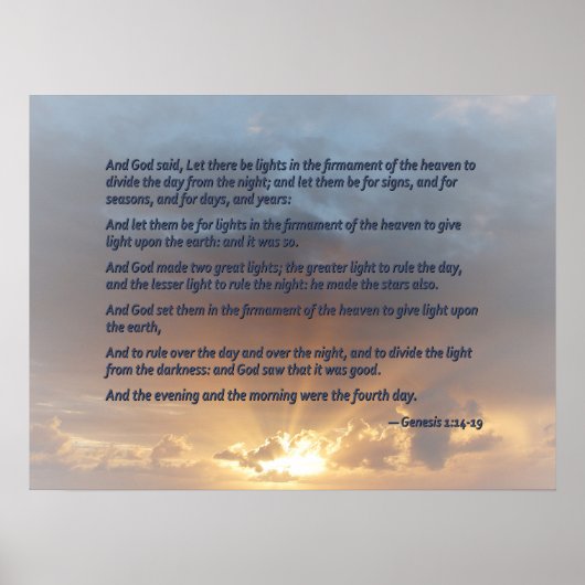 Genesis 1:14-19 ... Gelassen Lichter Poster (Vorne)