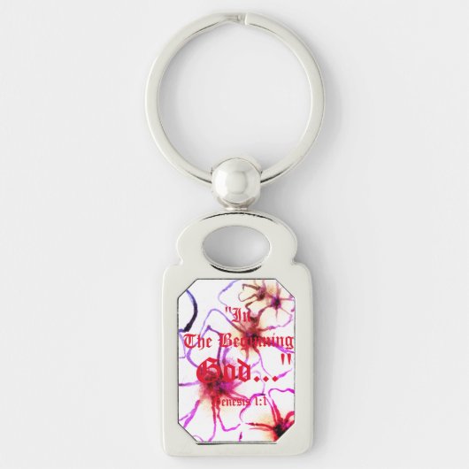 Genesis 1:1 Am Anfang Gott.."Bible Wahrheit K Schlüsselanhänger (Vorderseite)