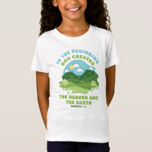 Genesis 1,1 Am Anfang hat Gott den kindlichen Glau T-Shirt