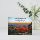 Genesis 1:1 Am Anfang schuf Gott Postkarte (Stehend Vorderseite)