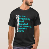 Genesis 1:1 Bibelverse in der Anfängerkreatur Gott T-Shirt (Vorderseite)