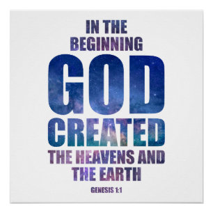 Genesis 1:1 im von GOD geschaffenen Universum Poster