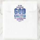 Genesis 1:1 im von GOD geschaffenen Universum Quadratischer Aufkleber (Tasche)